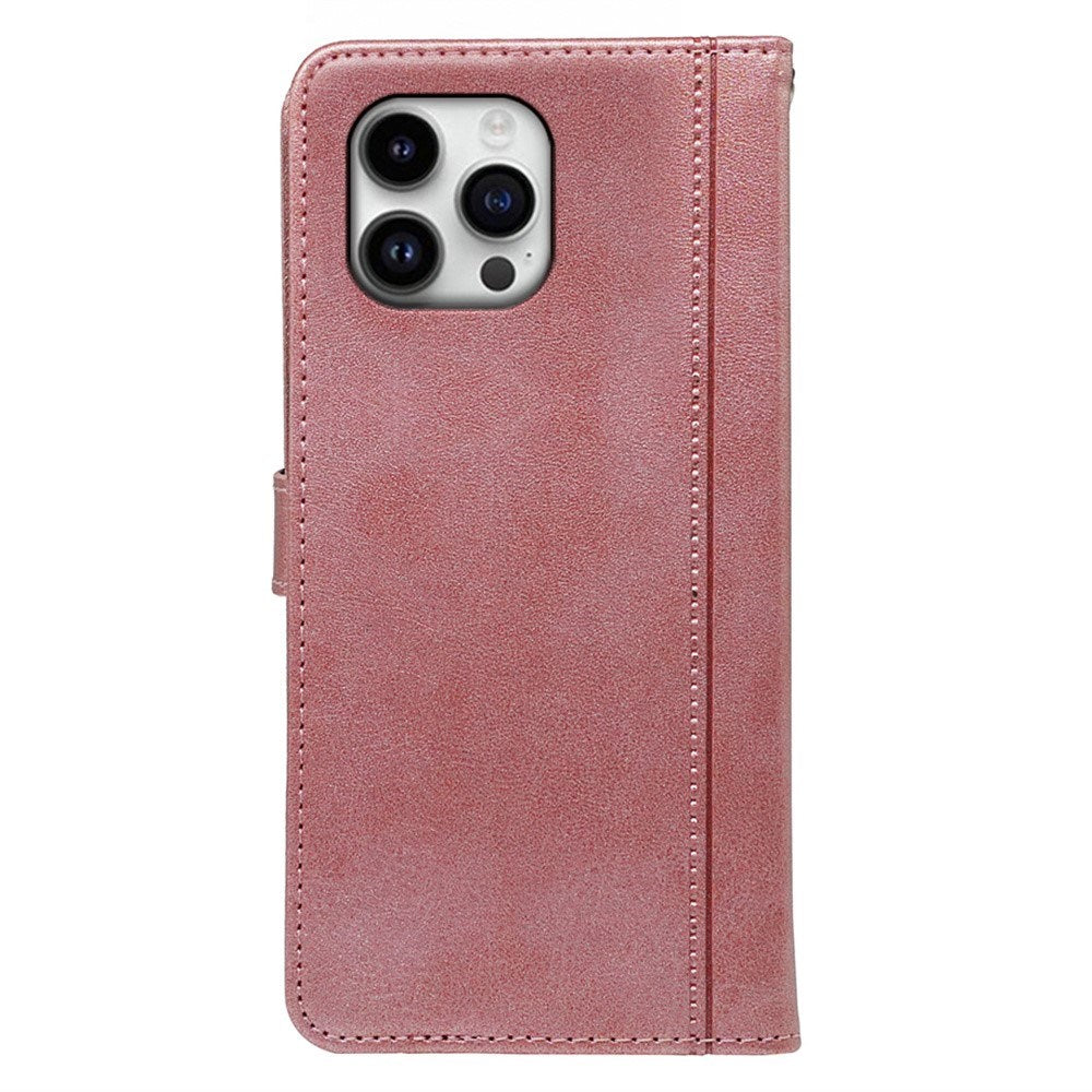 EIDERWOOD iPhone 16 Pro Læder Cover m. Ståfunktion & Kortholder - Rose Gold