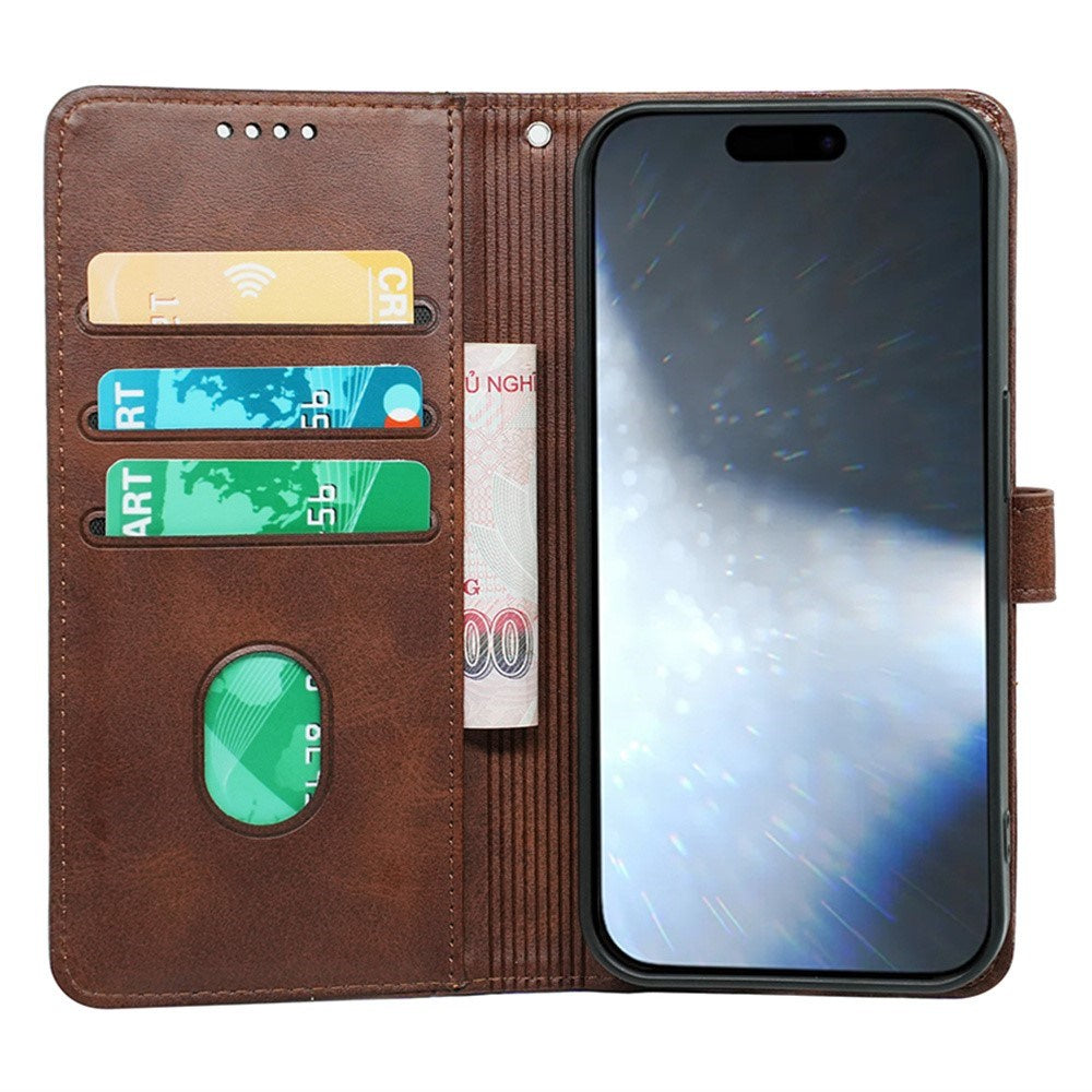 EIDERWOOD iPhone 16 Pro Læder Cover m. Ståfunktion & Kortholder - Brun