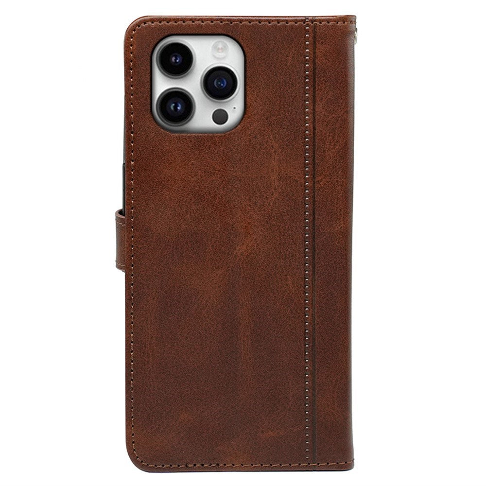 EIDERWOOD iPhone 16 Pro Læder Cover m. Ståfunktion & Kortholder - Brun