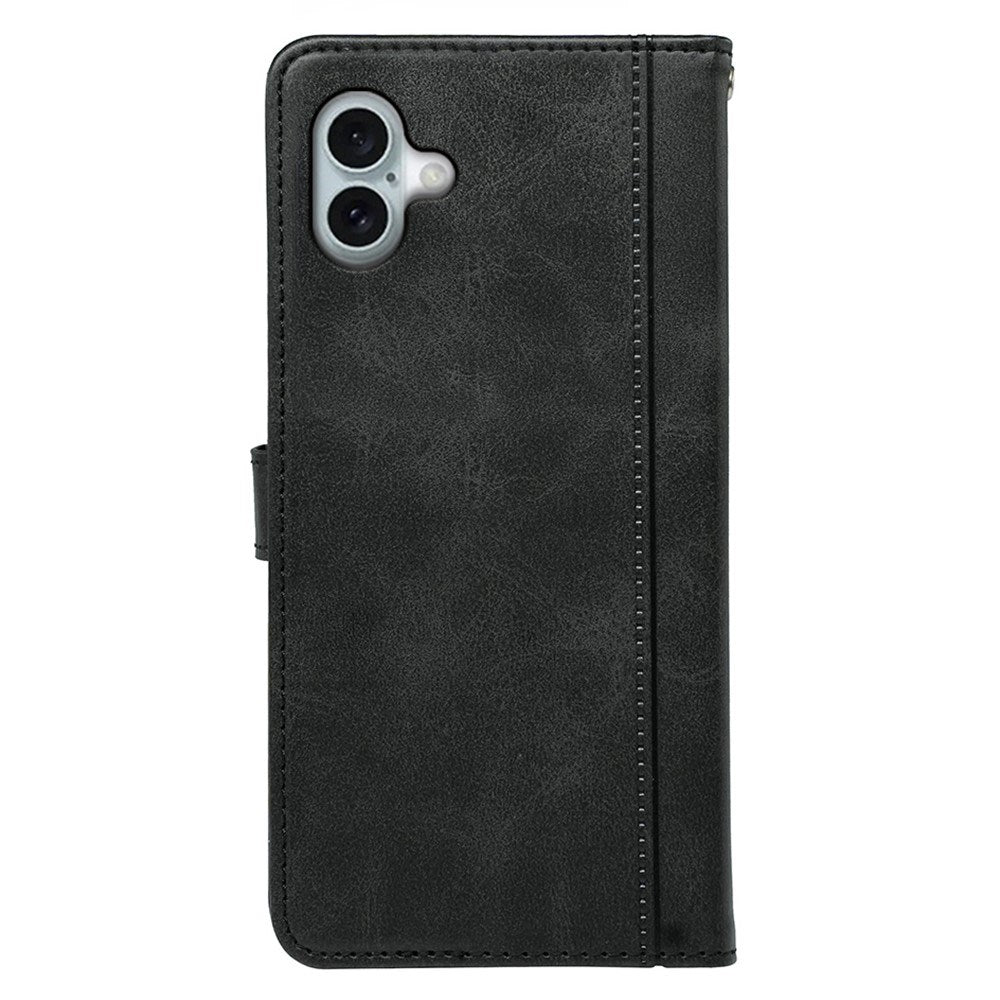 EIDERWOOD iPhone 16 Læder Cover m. Ståfunktion & Kortholder - Sort
