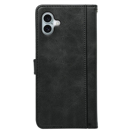 EIDERWOOD iPhone 16 Læder Cover m. Ståfunktion & Kortholder - Sort