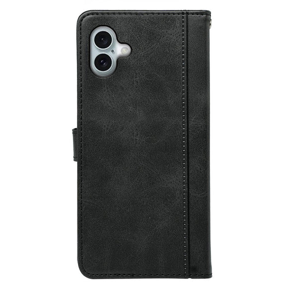 EIDERWOOD iPhone 16 Læder Cover m. Ståfunktion & Kortholder - Sort