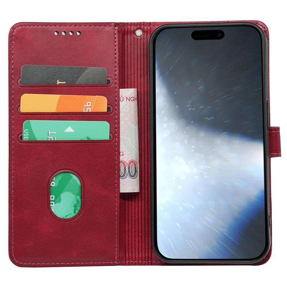 EIDERWOOD iPhone 16 Læder Cover m. Ståfunktion & Kortholder - Rød