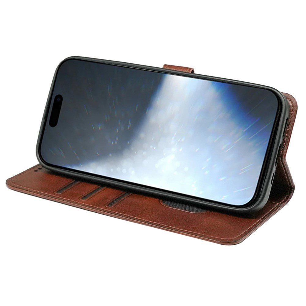 EIDERWOOD iPhone 16 Læder Cover m. Ståfunktion & Kortholder - Brun