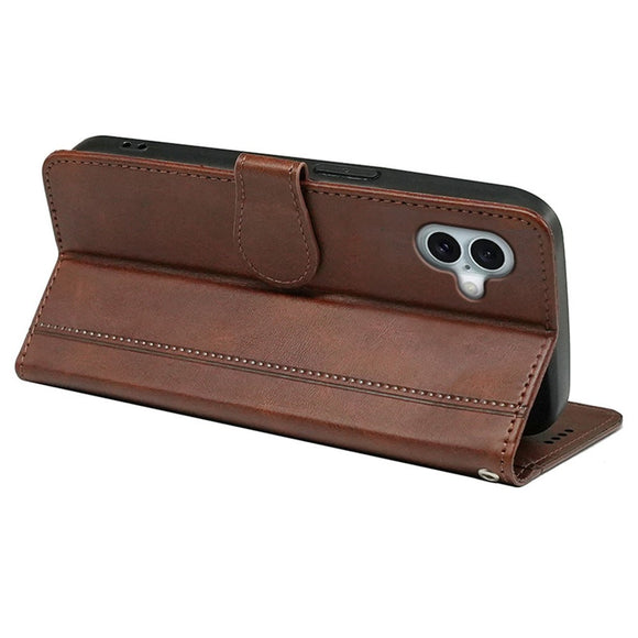 EIDERWOOD iPhone 16 Læder Cover m. Ståfunktion & Kortholder - Brun