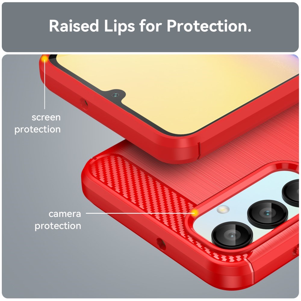 EIDERWOOD Samsung Galaxy A16 (4G/5G) Brushed Carbon Plastik Cover - Rød