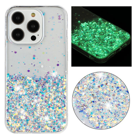 iPhone 16 Pro Max EIDERWOOD Fleksibelt Plast Glitter Cover - Gennemsigtig / Hvid