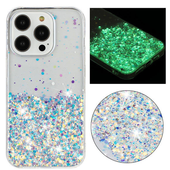 iPhone 16 Pro Max EIDERWOOD Fleksibelt Plast Glitter Cover - Gennemsigtig / Hvid