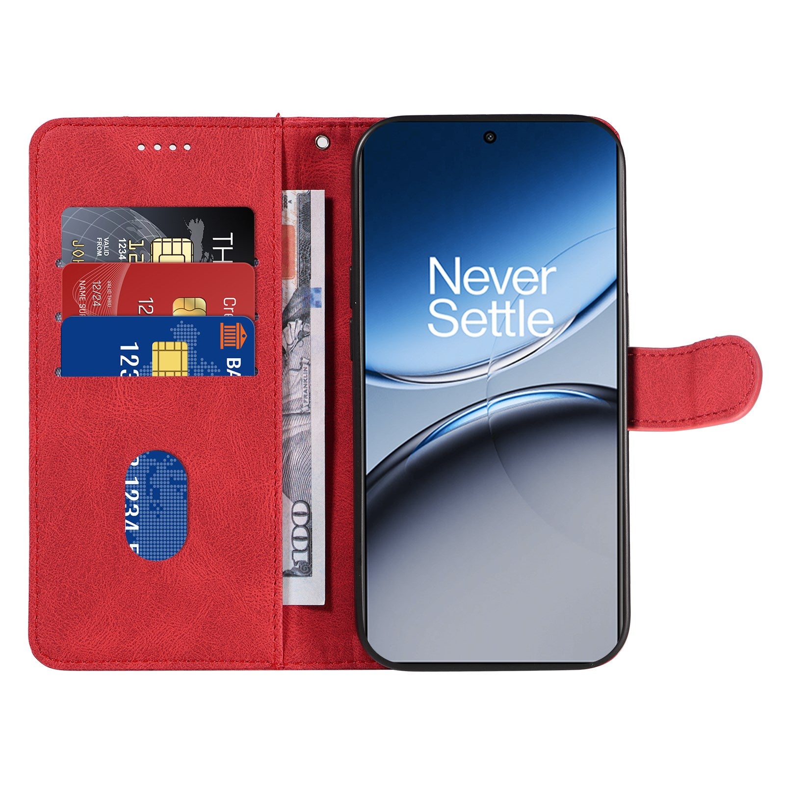 EIDERWOOD OnePlus Nord 4 Mønstret Læder Cover m. Pung & Strop - Rød