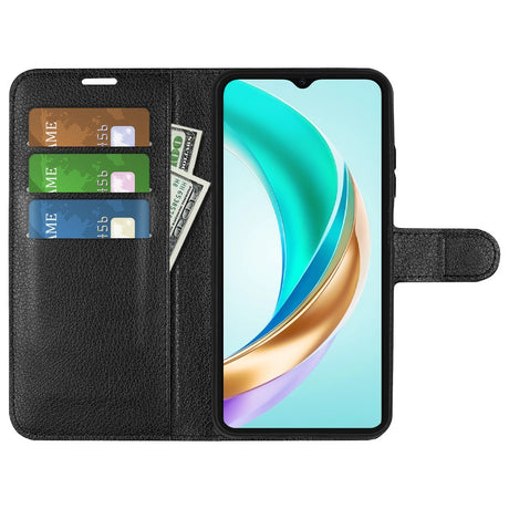 EIDERWOOD Honor X6b Kunstlæder Flip Cover m. Kortholder & Ståfunktion - Sort