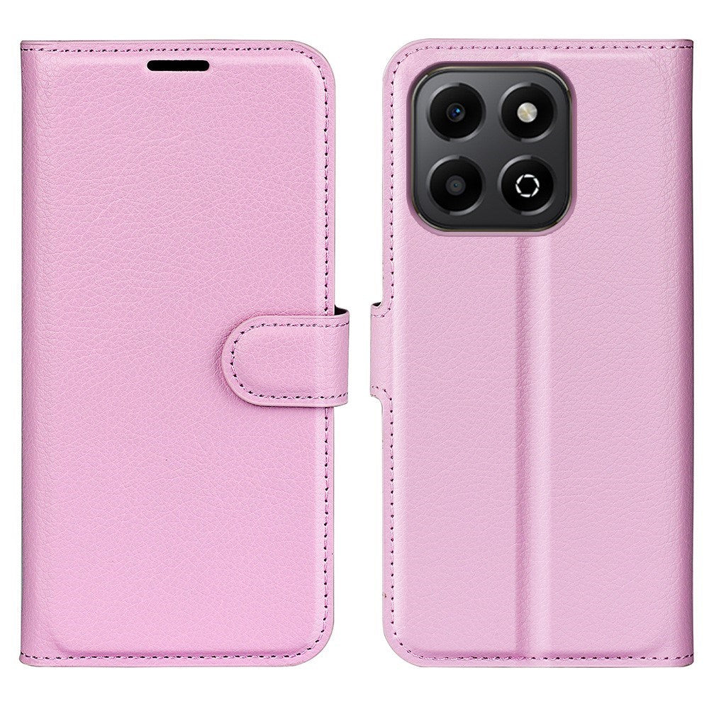 EIDERWOOD Honor X6b Kunstlæder Flip Cover m. Kortholder & Ståfunktion - Lyserød