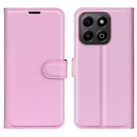 EIDERWOOD Honor X6b Kunstlæder Flip Cover m. Kortholder & Ståfunktion - Lyserød