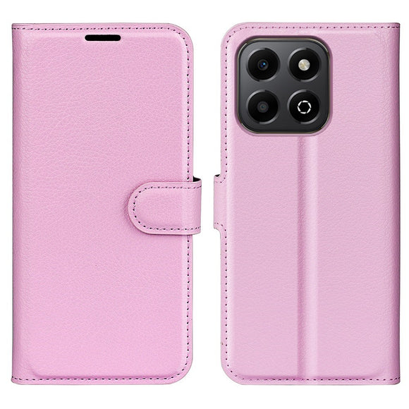 EIDERWOOD Honor X6b Kunstlæder Flip Cover m. Kortholder & Ståfunktion - Lyserød