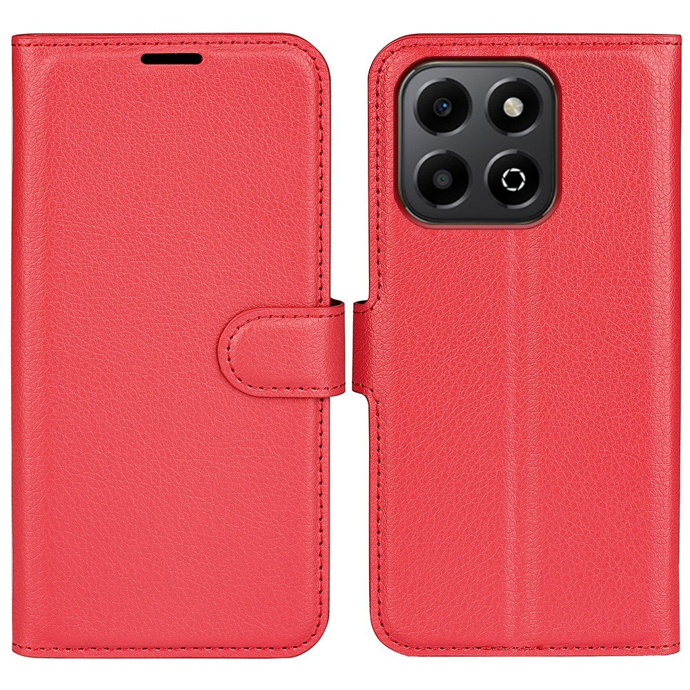 EIDERWOOD Honor X6b Kunstlæder Flip Cover m. Kortholder & Ståfunktion - Rød
