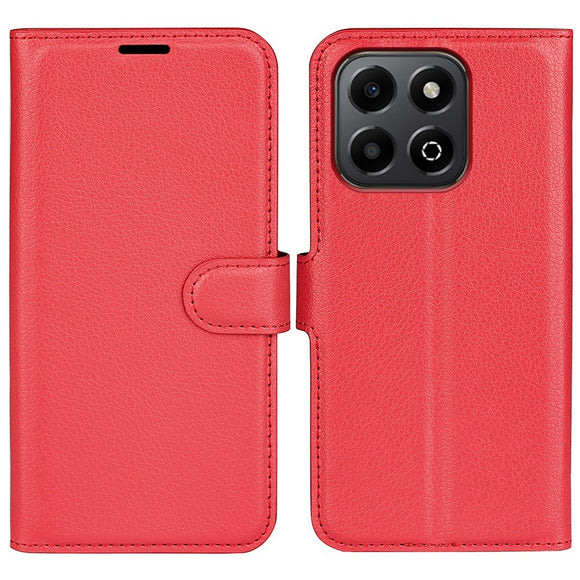 EIDERWOOD Honor X6b Kunstlæder Flip Cover m. Kortholder & Ståfunktion - Rød