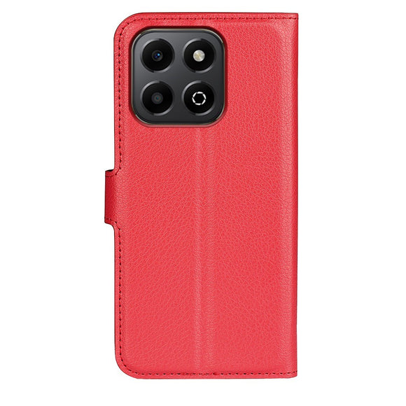 EIDERWOOD Honor X6b Kunstlæder Flip Cover m. Kortholder & Ståfunktion - Rød