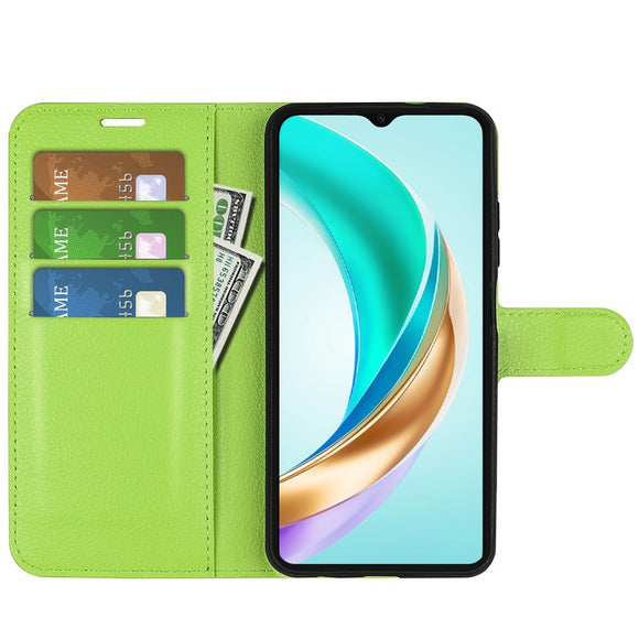 EIDERWOOD Honor X6b Kunstlæder Flip Cover m. Kortholder & Ståfunktion - Grøn