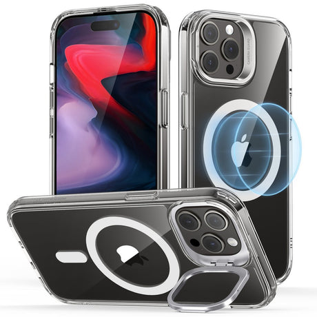 iPhone 16 Pro ESR Kickstand Hybrid Cover - MagSafe Kompatibel - Gennemsigtig / Hvid