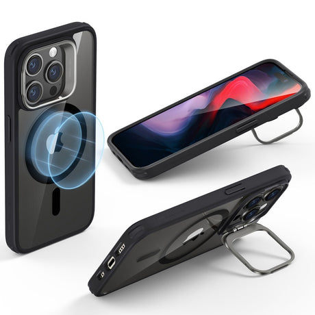 iPhone 16 Pro Max ESR Kickstand Hybrid Cover - MagSafe Kompatibel - Gennemsigtig / Sort