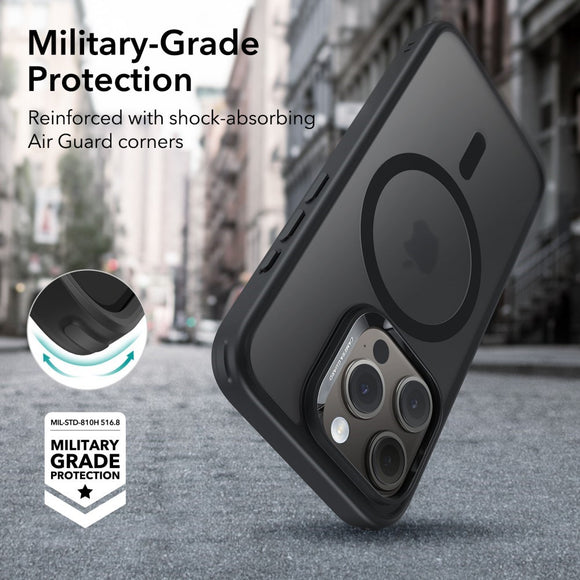 iPhone 16 Pro ESR Hybrid Cover - MagSafe Kompatibel - Sort Gennemsigtig