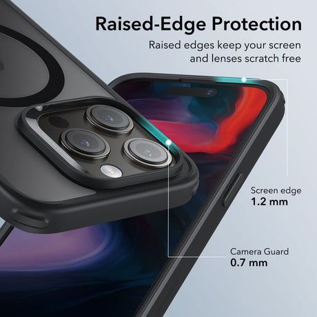 iPhone 16 Pro ESR Hybrid Cover - MagSafe Kompatibel - Sort Gennemsigtig