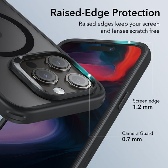 iPhone 16 Pro ESR Hybrid Cover - MagSafe Kompatibel - Sort Gennemsigtig