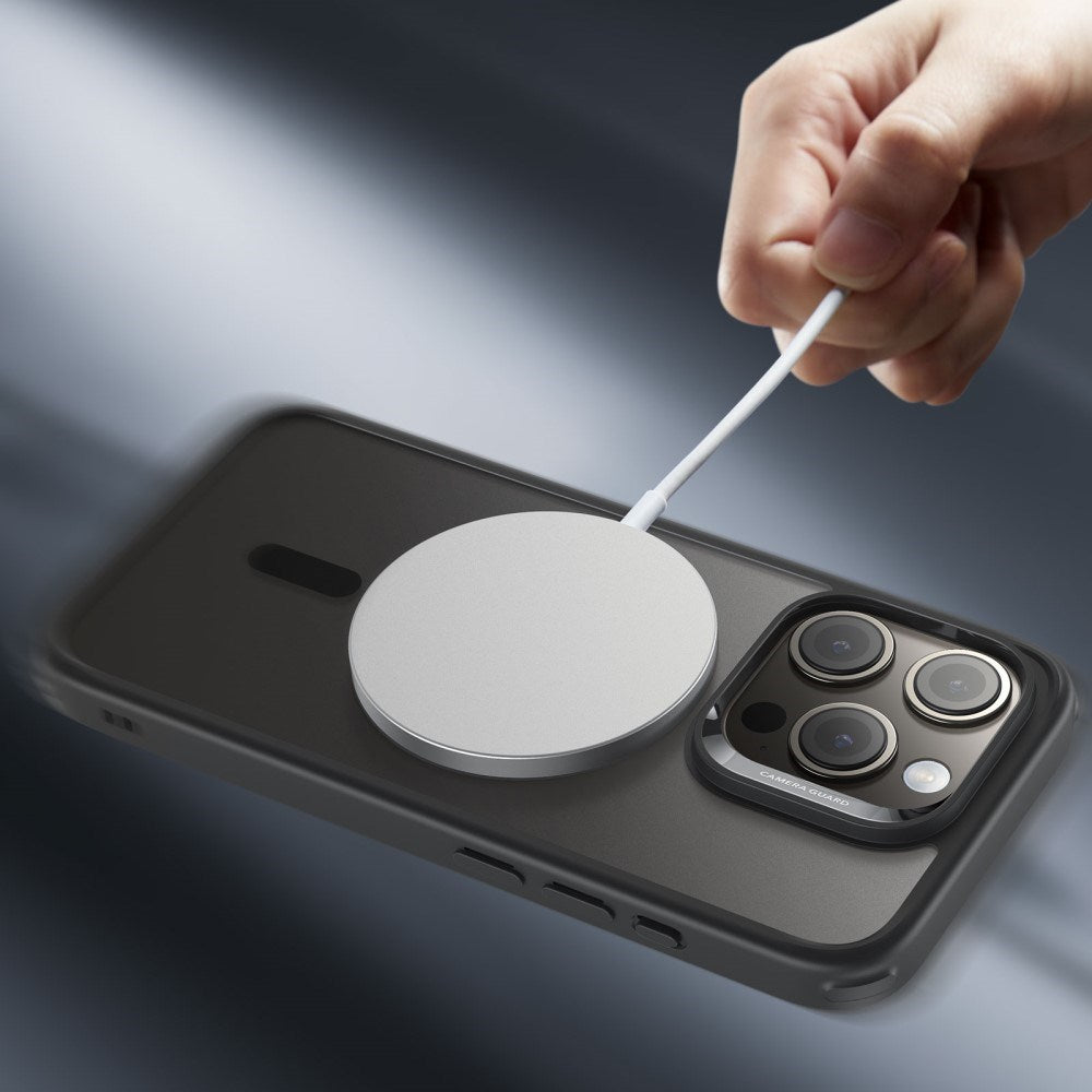 iPhone 16 Pro ESR Hybrid Cover - MagSafe Kompatibel - Sort Gennemsigtig