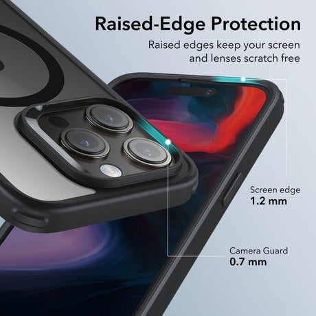 iPhone 16 ESR Hybrid Cover - MagSafe Kompatibel - Gennemsigtig / Sort