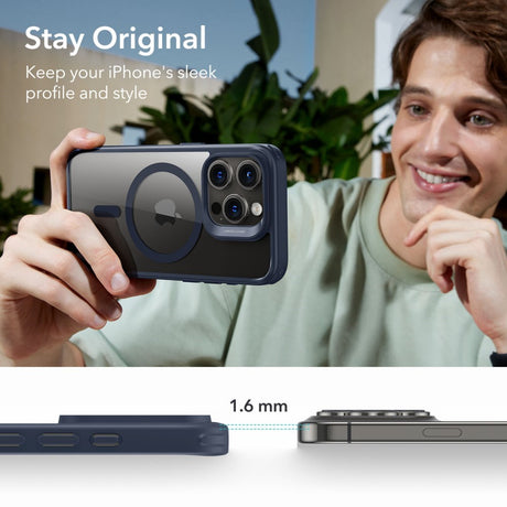 iPhone 16 ESR Hybrid Cover - MagSafe Kompatibel - Gennemsigtig / Blå