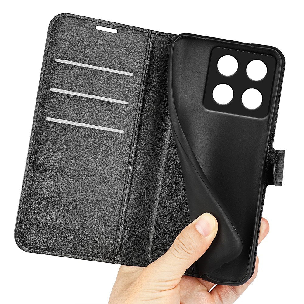 EIDERWOOD Xiaomi 14T Litchi Læder Cover m. Pung - Sort
