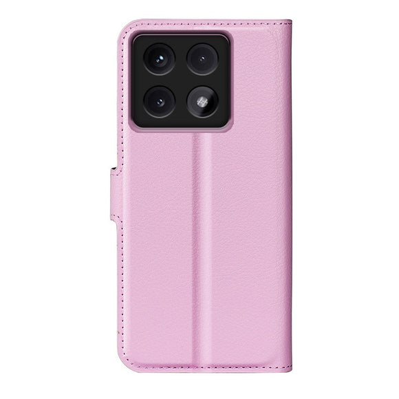 EIDERWOOD Xiaomi 14T Litchi Læder Cover m. Pung - Lyserød