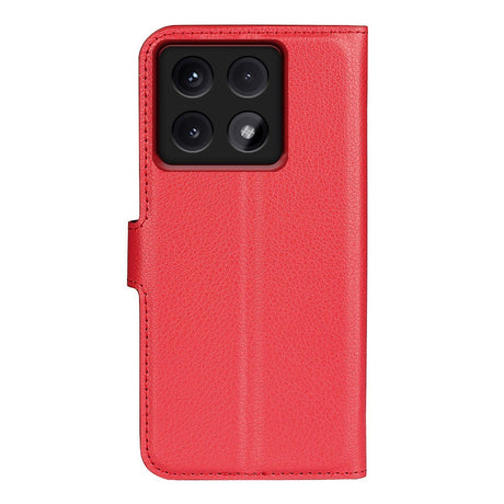 EIDERWOOD Xiaomi 14T Litchi Læder Cover m. Pung - Rød