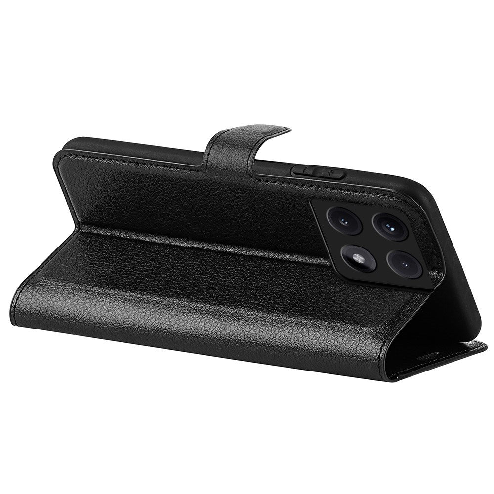 EIDERWOOD Xiaomi 14T Pro Litchi Læder Cover m. Pung - Sort