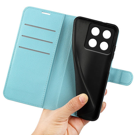 EIDERWOOD Xiaomi 14T Pro Litchi Læder Cover m. Pung - Blå