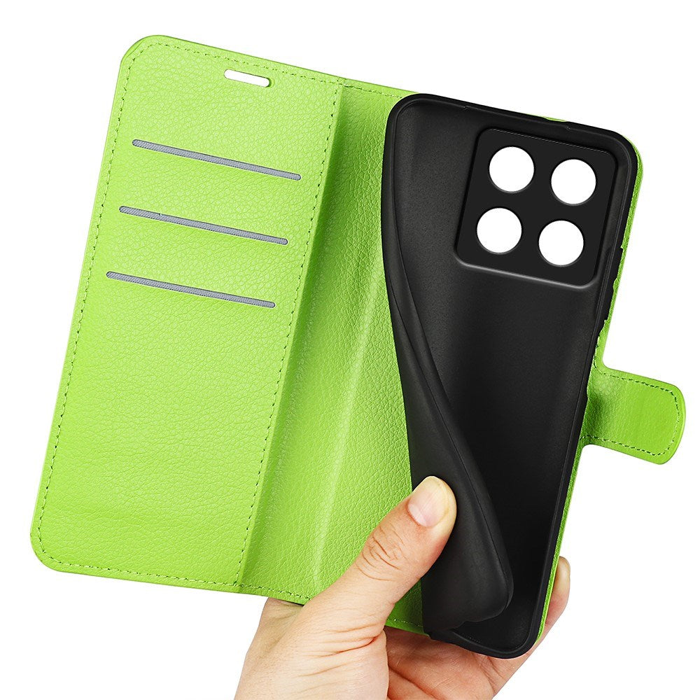 EIDERWOOD Xiaomi 14T Pro Litchi Læder Cover m. Pung - Grøn