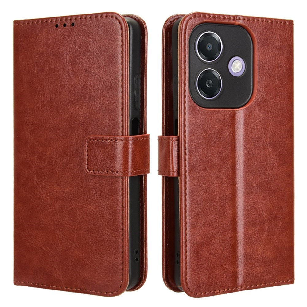 EIDERWOOD OPPO A60 / A40M / A40 Kunstlæder Flip Cover m. Strop - Brun