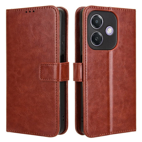 EIDERWOOD OPPO A60 / A40M / A40 Kunstlæder Flip Cover m. Strop - Brun