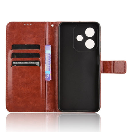 EIDERWOOD OPPO A60 / A40M / A40 Kunstlæder Flip Cover m. Strop - Brun