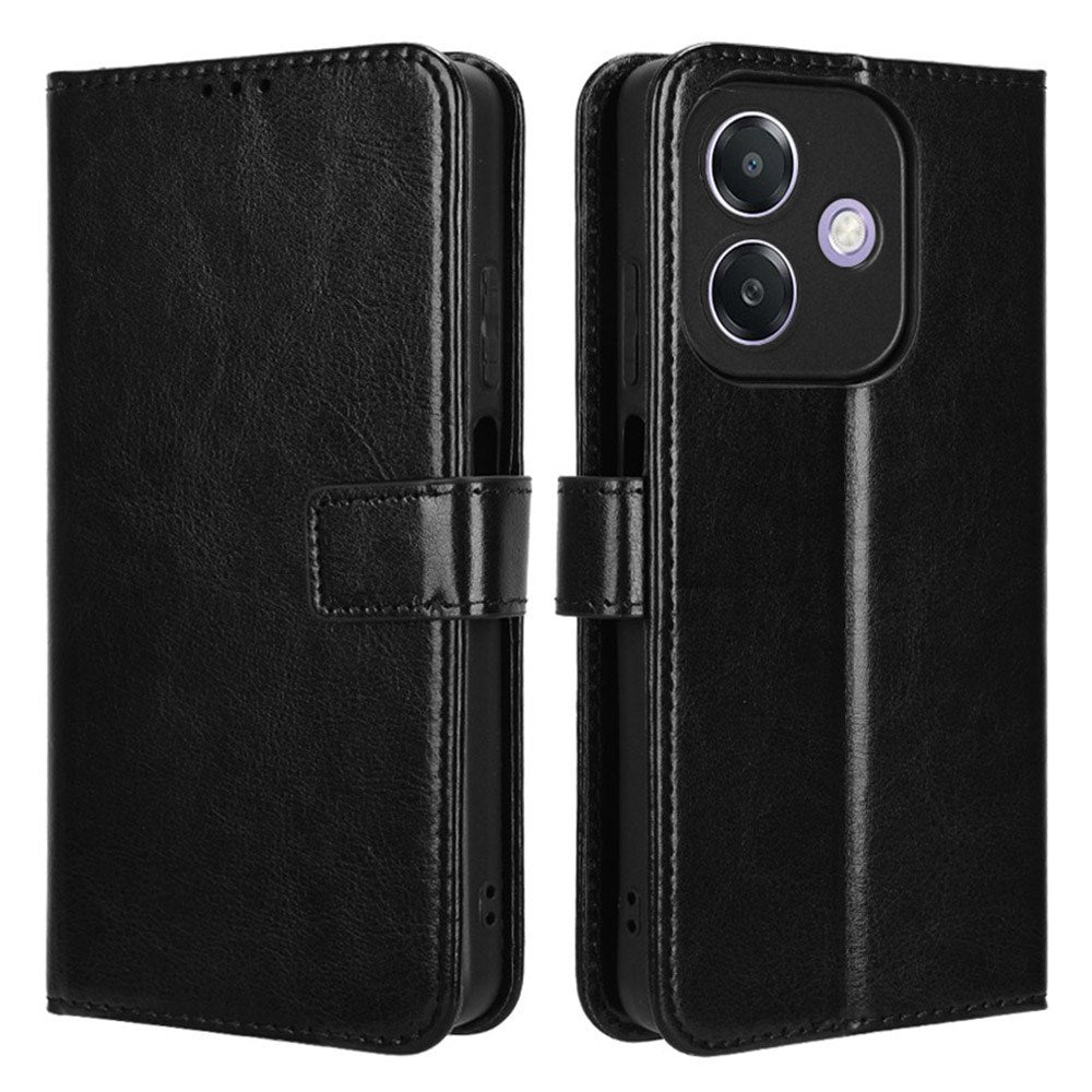 EIDERWOOD OPPO A60 / A40M / A40 Kunstlæder Flip Cover m. Strop - Sort