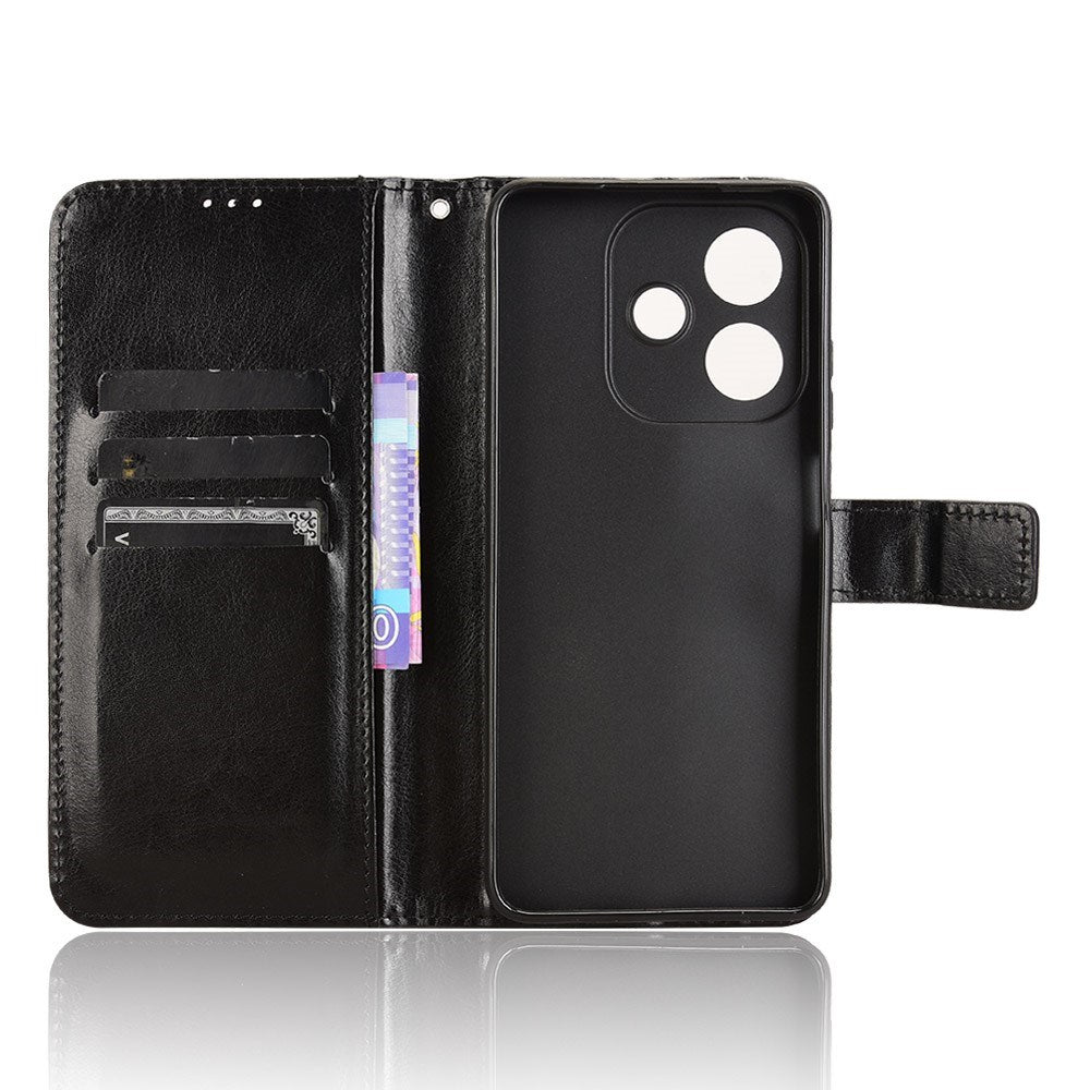 EIDERWOOD OPPO A60 / A40M / A40 Kunstlæder Flip Cover m. Strop - Sort