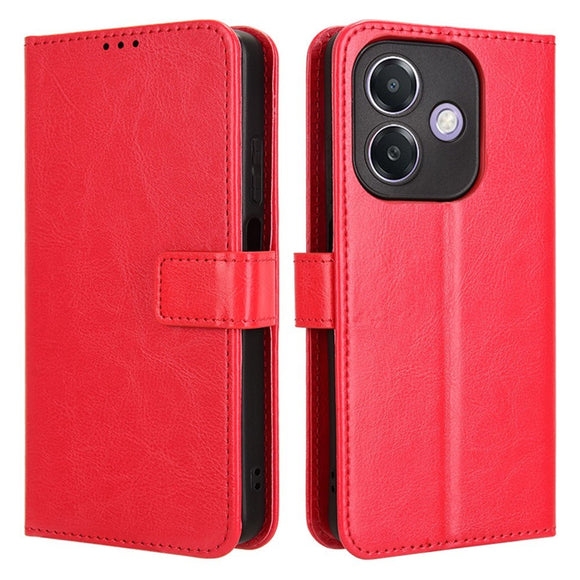 EIDERWOOD OPPO A60 / A40M / A40 Kunstlæder Flip Cover m. Strop - Rød