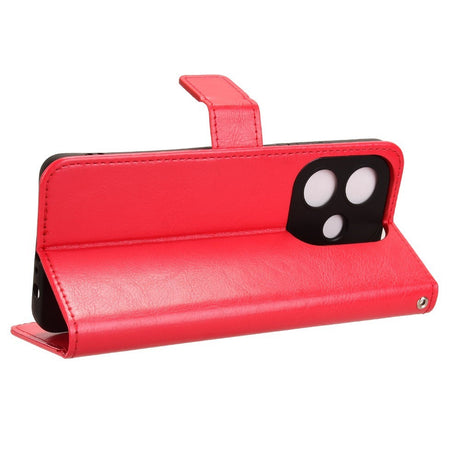EIDERWOOD OPPO A60 / A40M / A40 Kunstlæder Flip Cover m. Strop - Rød