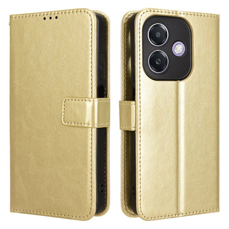 EIDERWOOD OPPO A60 / A40M / A40 Kunstlæder Flip Cover m. Strop - Guld