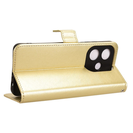EIDERWOOD OPPO A60 / A40M / A40 Kunstlæder Flip Cover m. Strop - Guld