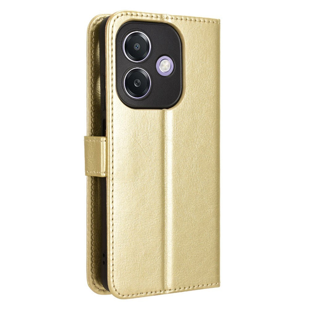 EIDERWOOD OPPO A60 / A40M / A40 Kunstlæder Flip Cover m. Strop - Guld