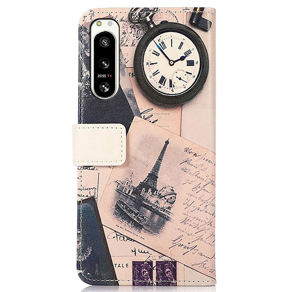 Sony Xperia 5 IV Læder Cover m. Pung - Brevpapir