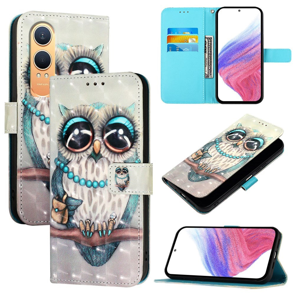 EIDERWOOD OnePlus Nord CE4 Lite (5G) Kunstlæder Cover m. Pung og Strop - Ugle