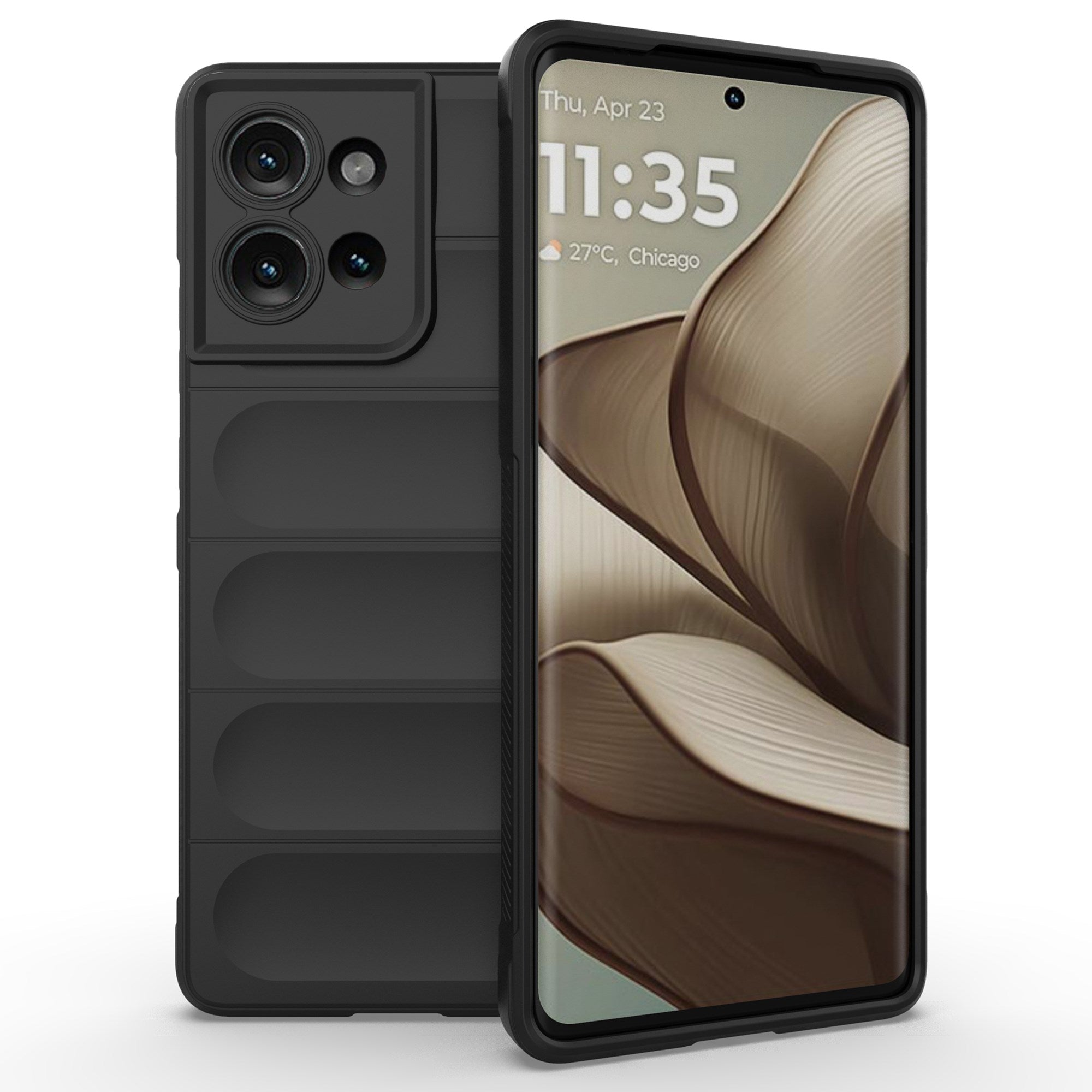 Eiderwood Motorola Edge 50 Cover, Anti-Stød Blød Plast Robust Bagsidecover - Sort