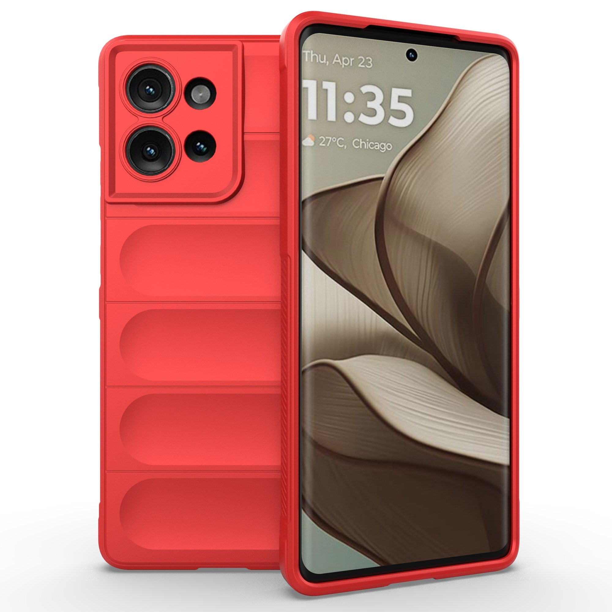 Eiderwood Motorola Edge 50 Cover, Anti-Stød Blød Plast Robust Bagsidecover - Rød