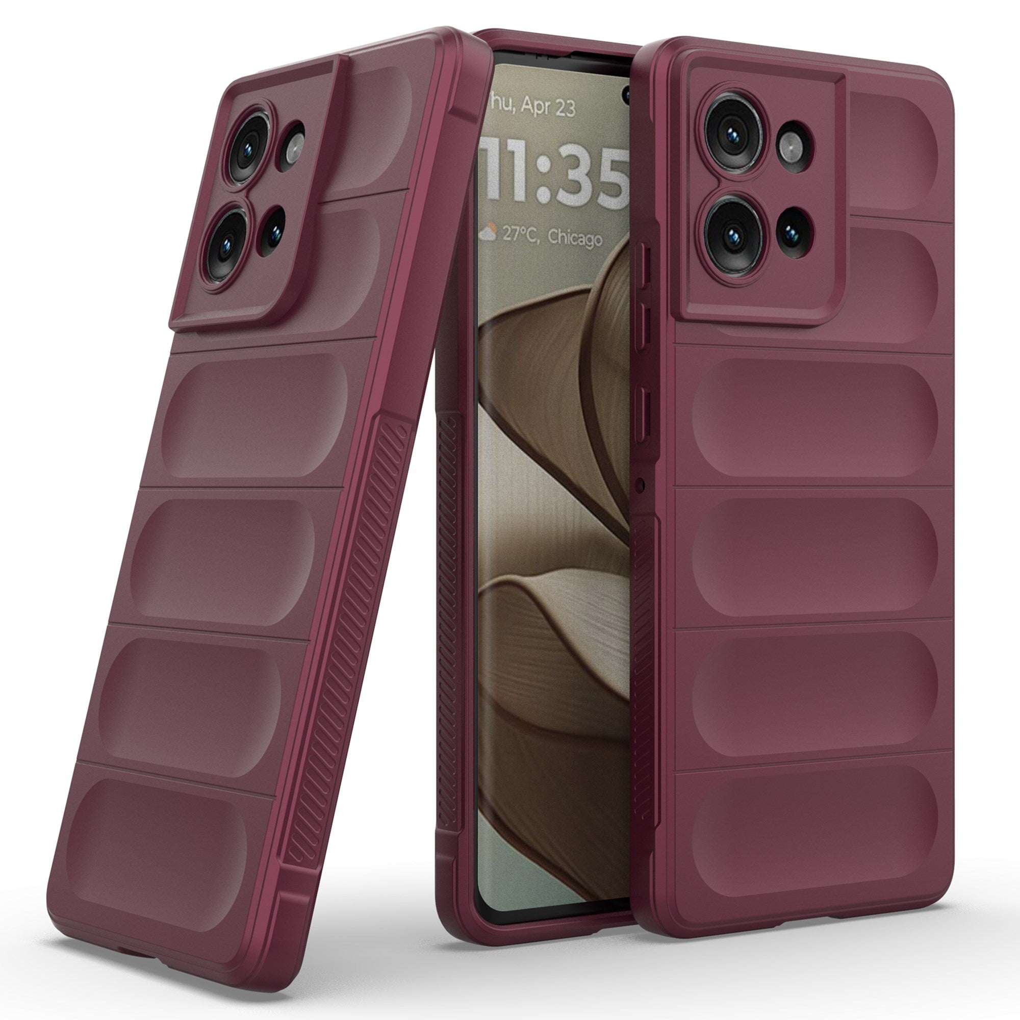 Eiderwood Motorola Edge 50 Cover, Anti-Stød Blød Plast Robust Bagsidecover - Mørkerød